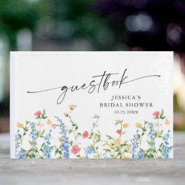 Watercolor Meadow Wildflower Boho  Guest Book