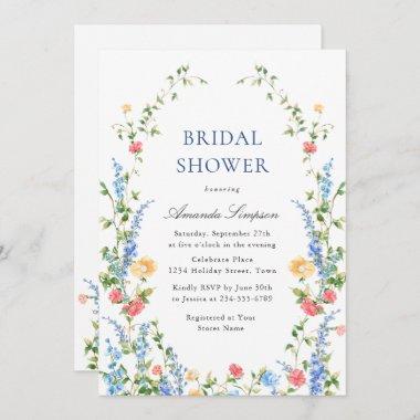 Watercolor Meadow Wildflower Boho Bridal Shower Invitations