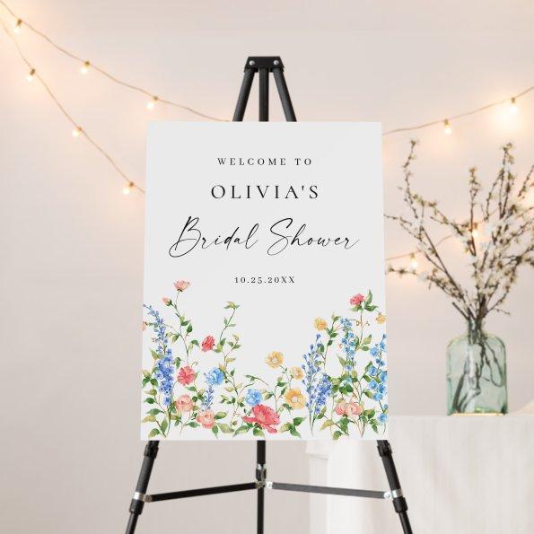 Watercolor Meadow Wildflowers Boho  Foam Board