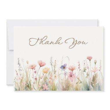 Watercolor Meadow Wildflowers  Thank You