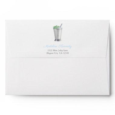 Watercolor Mint Julep Seersucker Bridal Shower Envelope