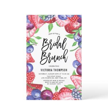 Watercolor Mix Berries Summer Bridal Brunch Invite