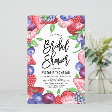 Watercolor Mix Berries Summer Bridal Shower