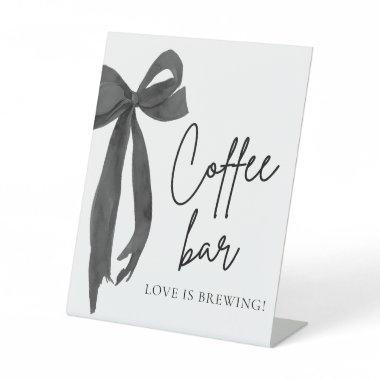 Watercolor Modern Black Bow Coffee Bar Sign