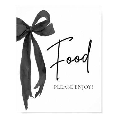 Watercolor Modern Elegant Bow Bow Food Sign