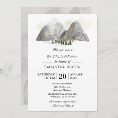 watercolor mountain bridal shower Invitations