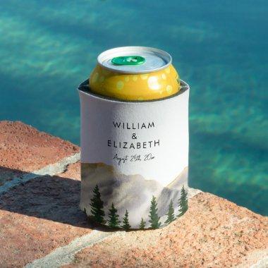 Watercolor Mountains Personalized Can Cooler