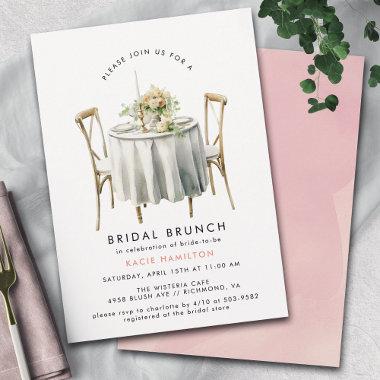 Watercolor Muted Pink | Cute Girly Bridal Brunch Invitations