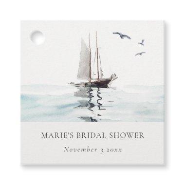 Watercolor Nautical Sailing Yacht  Favor Tags