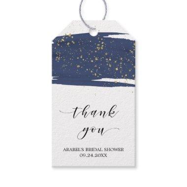Watercolor Navy and Gold Bridal Shower Thank You Gift Tags