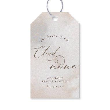Watercolor On Cloud 9 Bridal Shower Favors Gift Tags