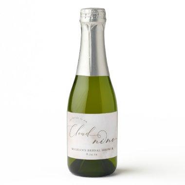 Watercolor On Cloud 9  Favors Sparkling Wine Label