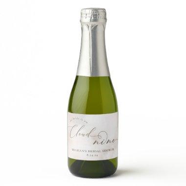 Watercolor On Cloud 9 Bridal Shower Favors Sparkling Wine Label