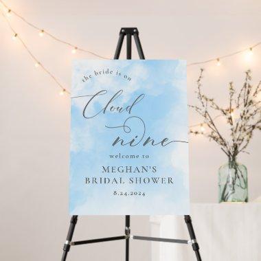 Watercolor On Cloud 9 Bridal Shower Welcome Foam Board