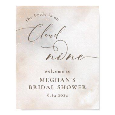 Watercolor On Cloud 9 Bridal Shower Welcome Sign