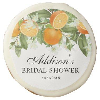 Watercolor Orange Blossom Bridal Shower Sugar Cookie