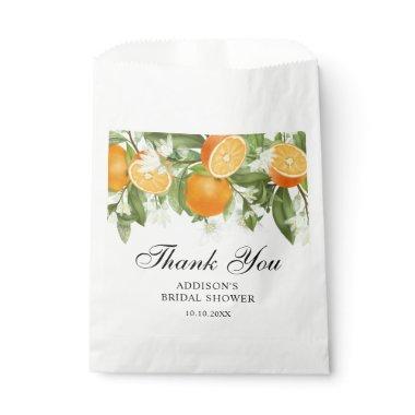 Watercolor Orange Blossom Bridal Shower Thank You Favor Bag