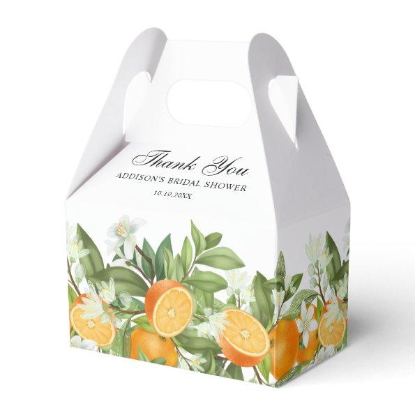 Watercolor Orange Blossom Bridal Shower Thank You Favor Box