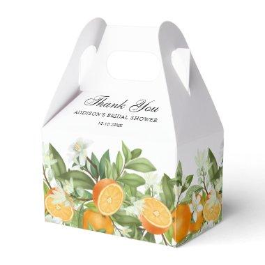 Watercolor Orange Blossom Bridal Shower Thank You Favor Boxes
