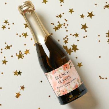 Watercolor Orange Floral  Mini Sparkling Wine Label