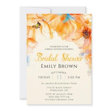 Watercolor Orange Poppy Bloom