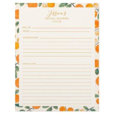 Watercolor Oranges Border  Recipe Flyer