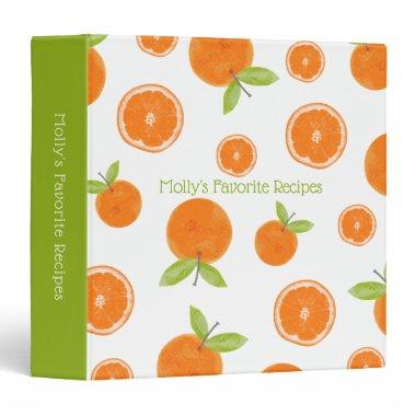 Watercolor Oranges Fruit Favorite Recipes Cookbook 3 Ring Binder