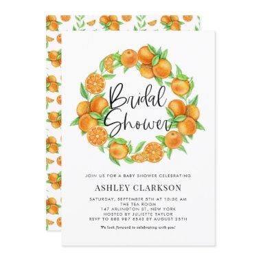 Watercolor Oranges Wreath Summer