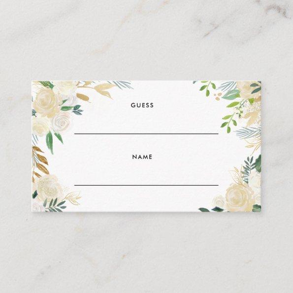 Watercolor Pale Peonies with Gold Glitter Leaves Enclosure Invitations