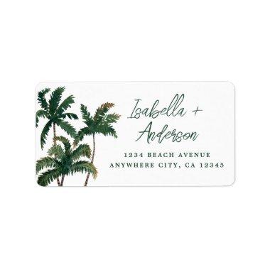 Watercolor Palm Return Address Label