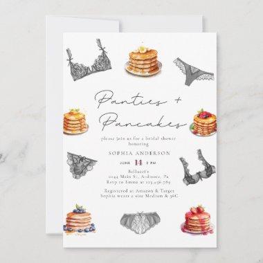 Watercolor Panties & Pancakes Bridal Shower Invitations