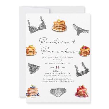 Watercolor Panties & Pancakes Bridal Shower Invitations