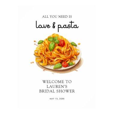 Watercolor Pasta Italian  Welcome Poster