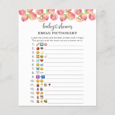 Watercolor peach Emoji picture game baby shower