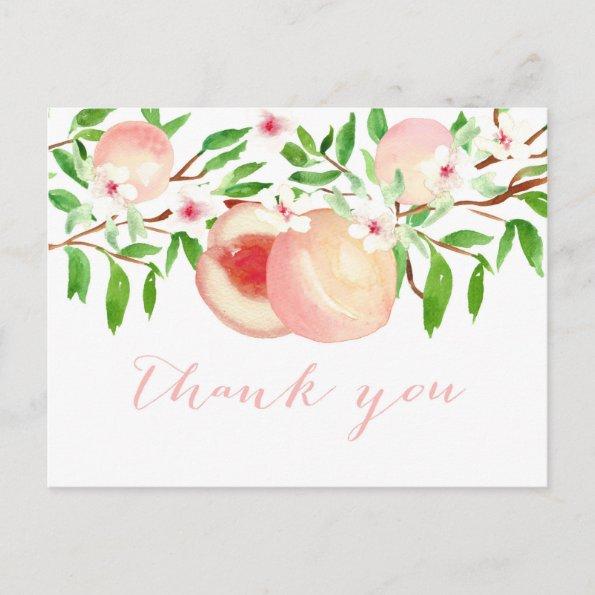 Watercolor Peaches thank you note for baby shower PostInvitations