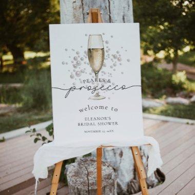 Watercolor Pearls.& Prosecco Bridal Shower Welcome Foam Board