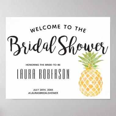 Watercolor Pineapple | Bridal Shower Welcome Sign