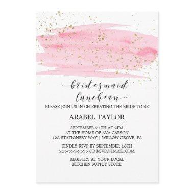 Watercolor Pink Blush and Gold Bridesmaid Luncheon