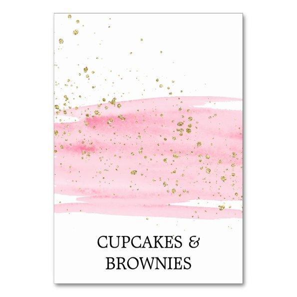 Watercolor Pink Blush and Gold Food Tent
