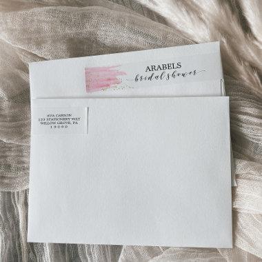 Watercolor Pink Blush & Gold Sparkle  Wrap Around Label