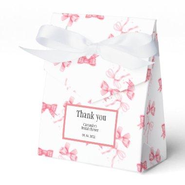 Watercolor Pink Bow Bachelorette Party Favor Boxes