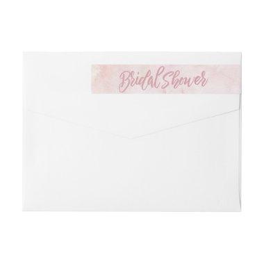 Watercolor Pink Bridal Shower Wrap Around Label