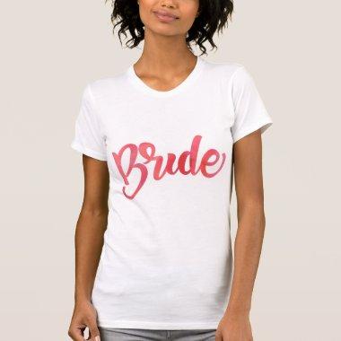 Watercolor pink Bride bridal shower wedding T-Shirt