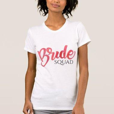 Watercolor pink Bride squad bridal shower wedding T-Shirt