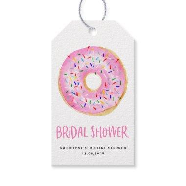 Watercolor Pink Donut Bridal Shower Thank You Gift Tags