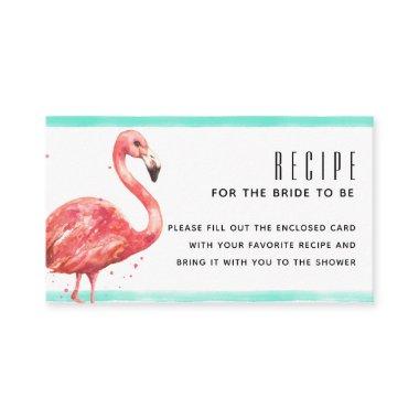 Watercolor Pink Flamingo Recipe for the Bride Enclosure