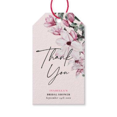 Watercolor Pink Floral  Thank You Gift Tags