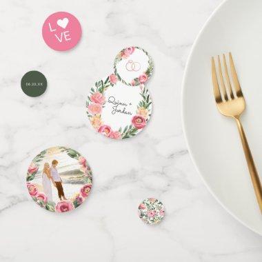 Watercolor Pink Peonies | Floral Bridal Shower Confetti