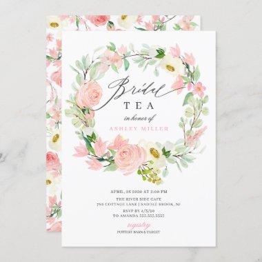Watercolor Pink Peonies Floral Bridal Shower Tea Invitations