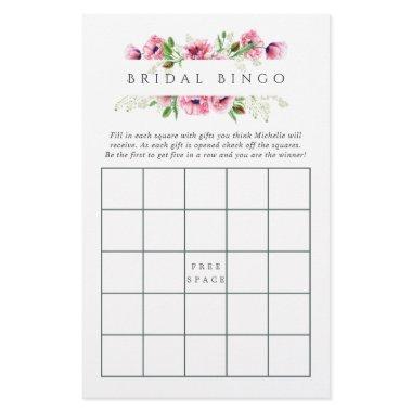 Watercolor Pink Poppies  Bingo